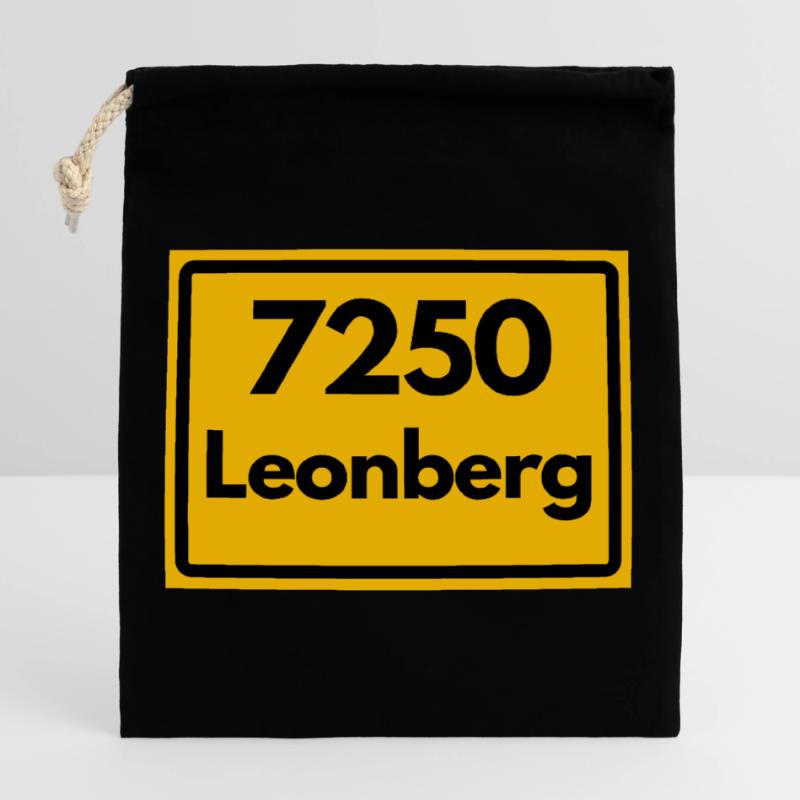 OLD POSTCODE ZIP CODE RETRO 7250 LEONBERG HEIMAT Closable cotton gift bag (25x30cm)