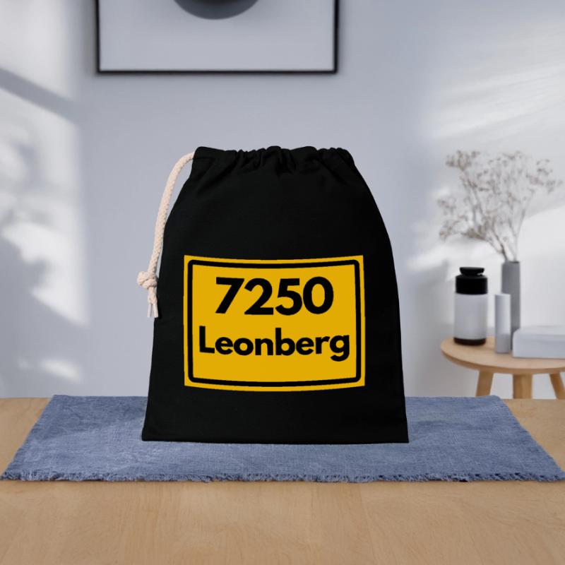OLD POSTCODE ZIP CODE RETRO 7250 LEONBERG HEIMAT Closable cotton gift bag (25x30cm)