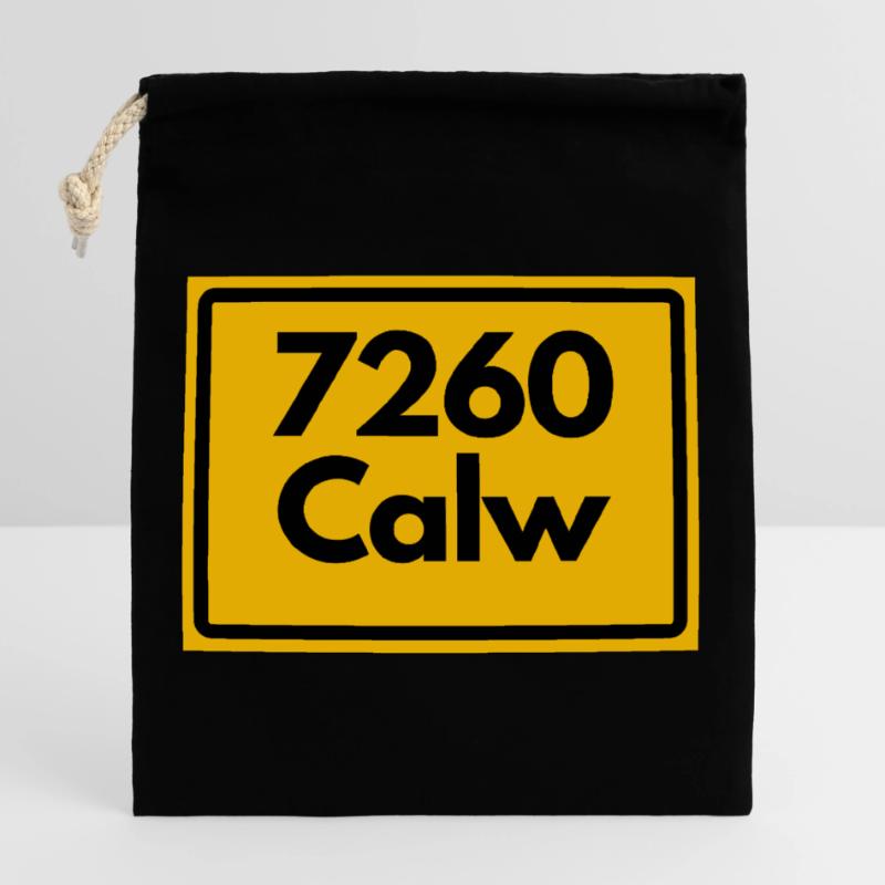 OLD POSTCODE POSTCODE RETRO 7260 CALW HEIMATSTOLZ Closable cotton gift bag (25x30cm)