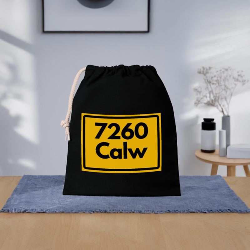 OLD POSTCODE POSTCODE RETRO 7260 CALW HEIMATSTOLZ Closable cotton gift bag (25x30cm)