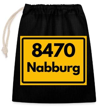 ALTE POSTLEITZAHL PLZ RETRO 8470 NABBURG HEIMAT - Verschließbarer Geschenkbeutel aus Baumwolle (25x30cm) - Schwarz - Vorne