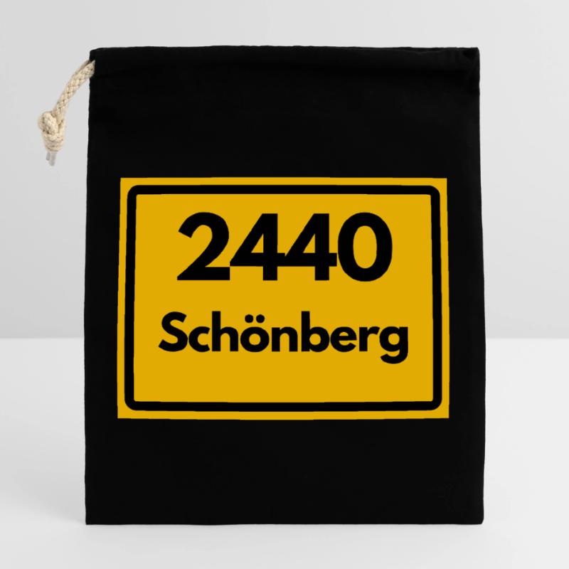 OLD POSTCODE POSTCODE RETRO 2440 SCHÖNBERG HEIMAT Closable cotton gift bag (25x30cm)