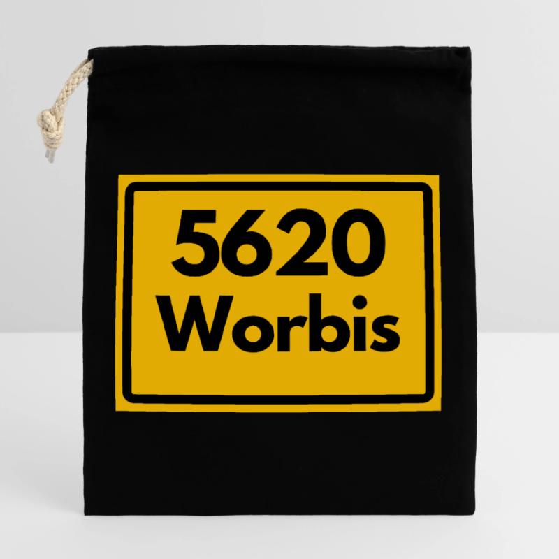 OLD POSTCODE 5620 WORBIS HEIMATSTOLZ ORIGINAL Closable cotton gift bag (25x30cm)