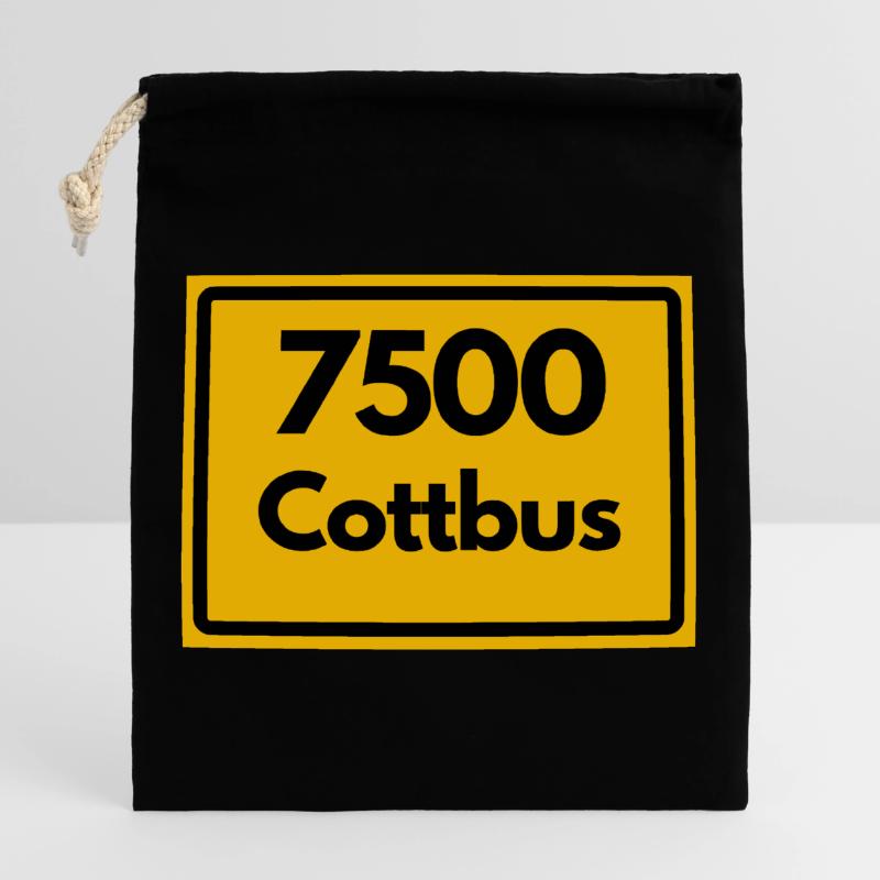 OLD POSTCODE POSTCODE RETRO 7500 COTTBUS Closable cotton gift bag (25x30cm)