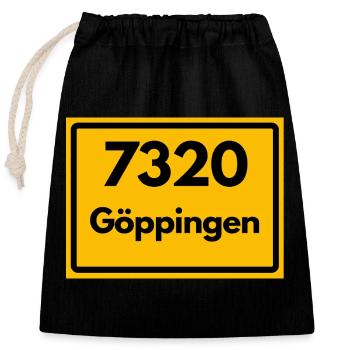 ALTE POSTLEITZAHL 7320 PLZ 73033 GÖPPINGEN BAWÜ BW - Verschließbarer Geschenkbeutel aus Baumwolle (25x30cm) - Schwarz - Vorne