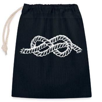 Segeltau Segeln Tau Knoten Schiff - Verschließbarer Geschenkbeutel aus Baumwolle (25x30cm) - Navy - Vorne