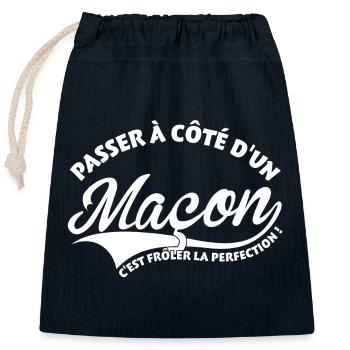 Mason Perfection - Closable cotton gift bag (25x30cm) - navy - Front