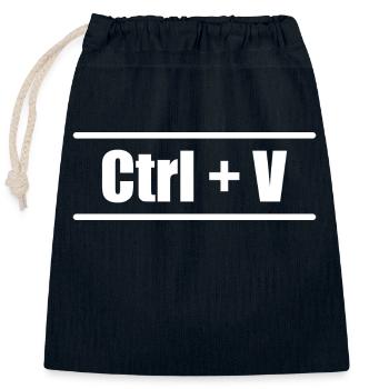 Ctrl C Ctrl V Eltern Kind Familie Partnerlook - Verschließbarer Geschenkbeutel aus Baumwolle (25x30cm) - Navy - Vorne
