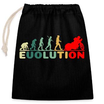 Speedway Motorrad Rennfahrer Evolution Retro - Verschließbarer Geschenkbeutel aus Baumwolle (25x30cm) - Schwarz - Vorne