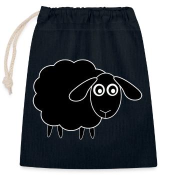 schwarzes Schaf Schäfchen - Verschließbarer Geschenkbeutel aus Baumwolle (25x30cm) - Navy - Vorne
