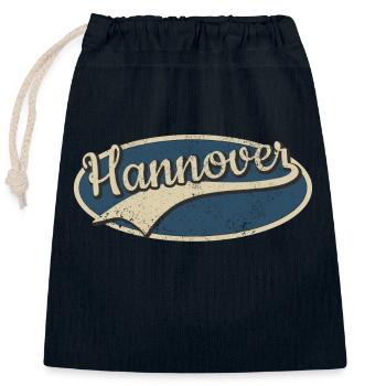 Hannover Deutschland Vintage Typografie - Verschließbarer Geschenkbeutel aus Baumwolle (25x30cm) - Navy - Vorne