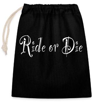 Ride or Die - Closable cotton gift bag (25x30cm) - black - Front