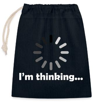 I'm Thinking - Closable cotton gift bag (25x30cm) - navy - Front
