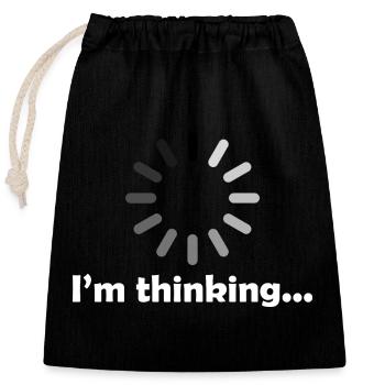 I'm Thinking - Closable cotton gift bag (25x30cm) - black - Front