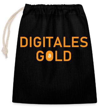 Digital Gold - Closable cotton gift bag (25x30cm) - black - Front