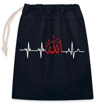 Herzschlag allah - Verschließbarer Geschenkbeutel aus Baumwolle (25x30cm) - Navy - Vorne