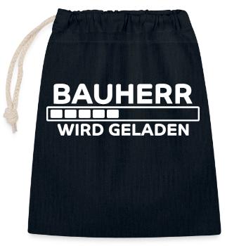 Bauherr Spruch Hausbau Richtfest Bauherr Geschenk - Verschließbarer Geschenkbeutel aus Baumwolle (25x30cm) - Navy - Vorne
