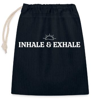 Dicton de yoga - Sac cadeau en coton avec cordon (25 x 30 cm) - bleu marine - Devant