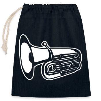 Tuba - Closable cotton gift bag (25x30cm) - navy - Front