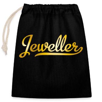 Jeweller - Closable cotton gift bag (25x30cm) - black - Front