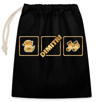 Naissance de Dimitri - Sac cadeau en coton avec cordon (25 x 30 cm) - noir - Devant