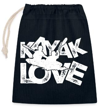 Kayak Love Duo Silhouette - Sac cadeau en coton avec cordon (25 x 30 cm) - bleu marine - Devant