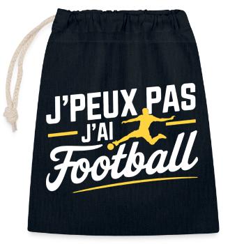 I can't I have Football - Closable cotton gift bag (25x30cm) - navy - Front
