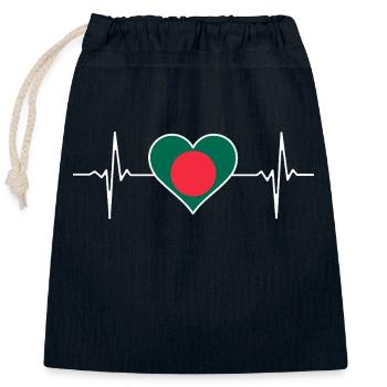 Bangladesh Heartbeat - Closable cotton gift bag (25x30cm) - navy - Front