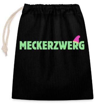 Meckerzwerg Meckernde Ehefrau Meckernde Frau - Verschließbarer Geschenkbeutel aus Baumwolle (25x30cm) - Schwarz - Vorne