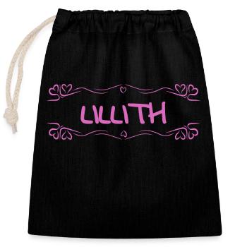 Lillith comme nom - Sac cadeau en coton avec cordon (25 x 30 cm) - noir - Devant