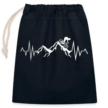 Mountain bikers - Closable cotton gift bag (25x30cm) - navy - Front