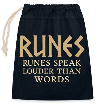 Alphabet runique anglais ancien - Sac cadeau en coton avec cordon (25 x 30 cm) - bleu marine - Devant