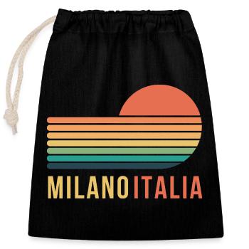Milan, Italy - Closable cotton gift bag (25x30cm) - black - Front