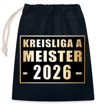 Champion of the Kreisliga A 2026 - Closable cotton gift bag (25x30cm) - navy - Front