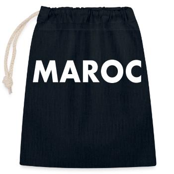Maroc - Sac cadeau en coton avec cordon (25 x 30 cm) - bleu marine - Devant
