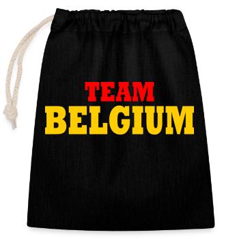 Belgien - Verschließbarer Geschenkbeutel aus Baumwolle (25x30cm) - Schwarz - Vorne
