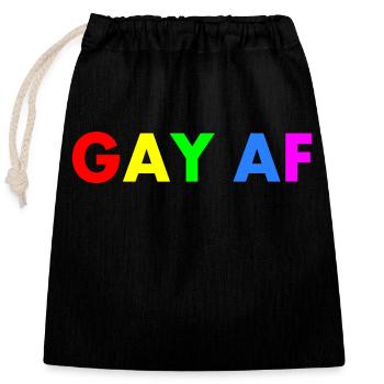 Gay af - Closable cotton gift bag (25x30cm) - black - Front