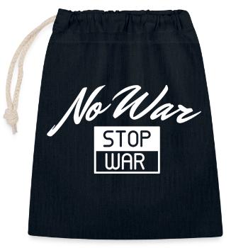 Pas de guerre arrêter la guerre - Sac cadeau en coton avec cordon (25 x 30 cm) - bleu marine - Devant