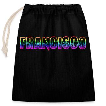 francisco rs regenbogen - Verschließbarer Geschenkbeutel aus Baumwolle (25x30cm) - Schwarz - Vorne