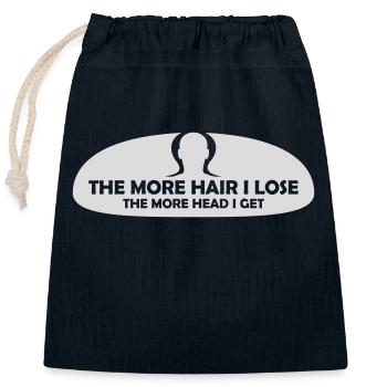 I get more head - Closable cotton gift bag (25x30cm) - navy - Front