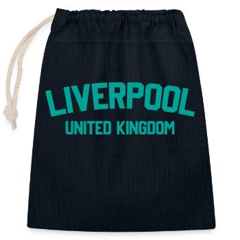 Liverpool United Kingdom - Closable cotton gift bag (25x30cm) - navy - Front
