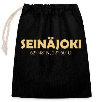 Seinäjoki - Finlande - Coordonnées - Longitude - Sac cadeau en coton avec cordon (25 x 30 cm) - noir - Devant