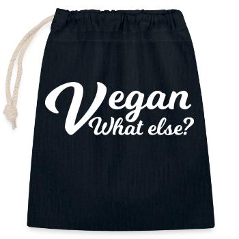 Vegan Veggie - Closable cotton gift bag (25x30cm) - navy - Front