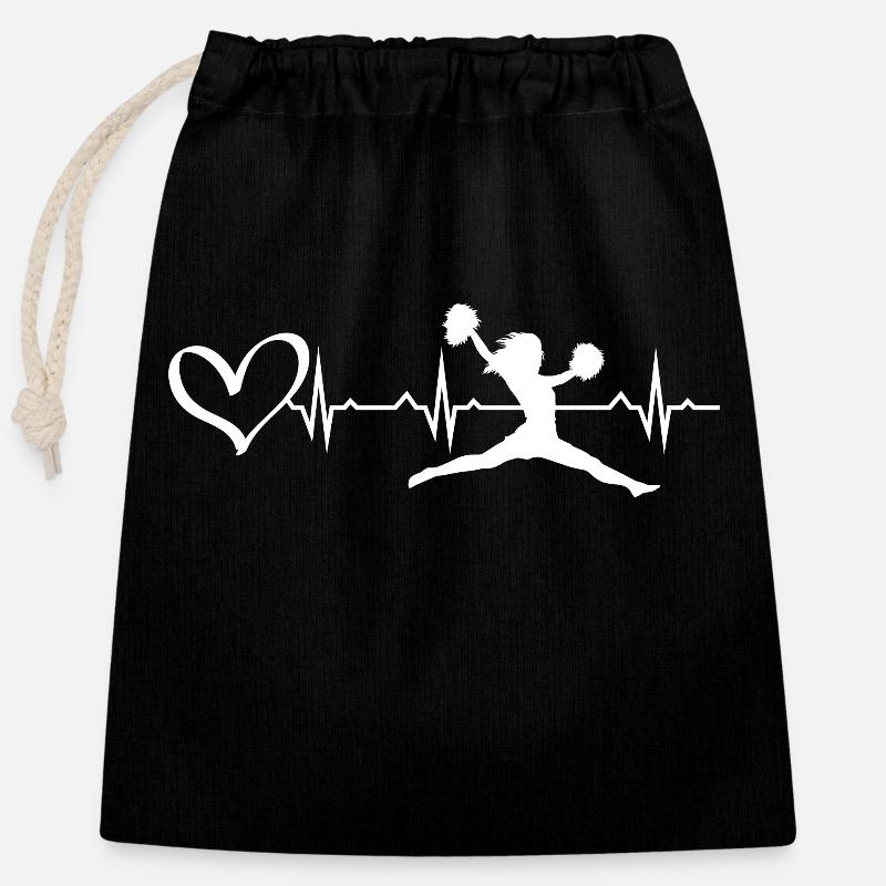 Cheerleading cadeau d’anniversaire parfait - Sac cadeau en coton avec cordon (25 x 30 cm) - noir