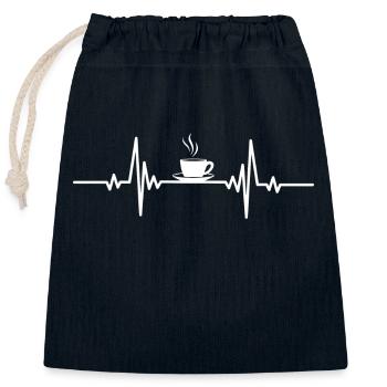 Heartbeat heiße Teetasse - Verschließbarer Geschenkbeutel aus Baumwolle (25x30cm) - Navy - Vorne