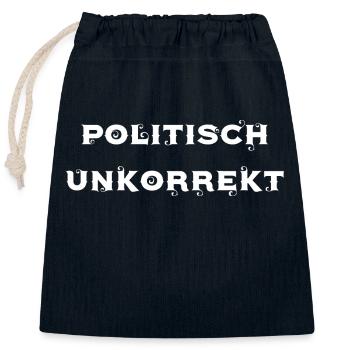politisch unkorrekt - Verschließbarer Geschenkbeutel aus Baumwolle (25x30cm) - Navy - Vorne