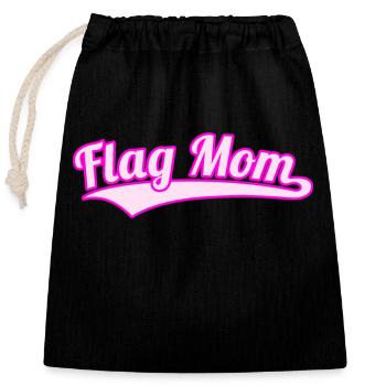 Flag Mom American Flag Football Mutter Frauen - Verschließbarer Geschenkbeutel aus Baumwolle (25x30cm) - Schwarz - Vorne