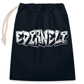 Edirneli - Verschließbarer Geschenkbeutel aus Baumwolle (25x30cm) - Navy - Vorne