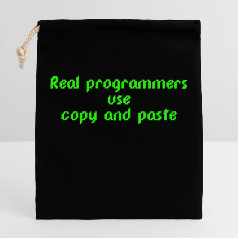 Real programmers use copy and paste Verschließbarer Geschenkbeutel aus Baumwolle (25x30cm)