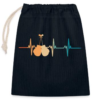 Battement de cœur boxe - Sac cadeau en coton avec cordon (25 x 30 cm) - bleu marine - Devant